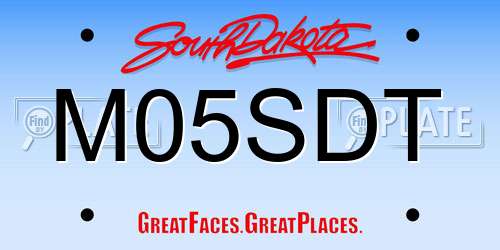 M05SDT South Dakota License Plate