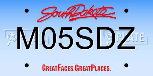 M05SDZ South Dakota License Plate