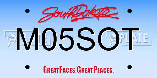 M05SOT South Dakota License Plate
