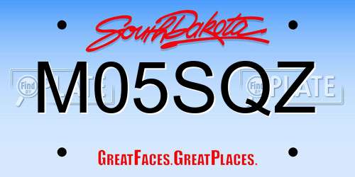 M05SQZ South Dakota License Plate