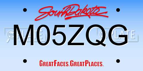 M05ZQG South Dakota License Plate
