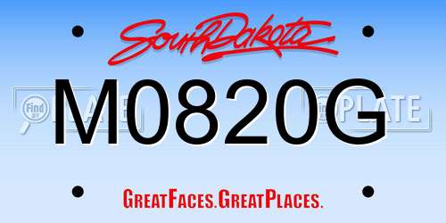 M0820G South Dakota License Plate