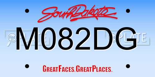 M082DG South Dakota License Plate