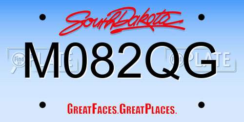 M082QG South Dakota License Plate