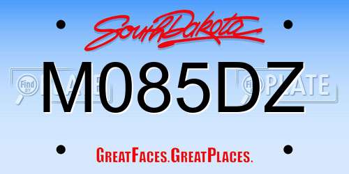 M085DZ South Dakota License Plate