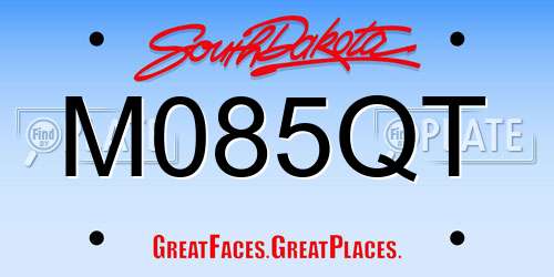M085QT South Dakota License Plate