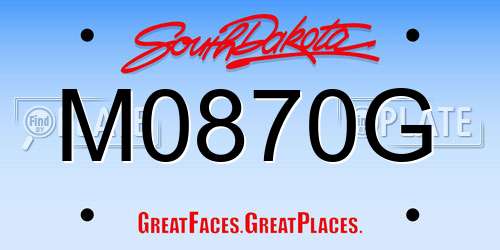 M0870G South Dakota License Plate