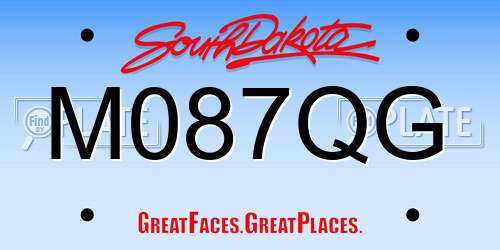 M087QG South Dakota License Plate