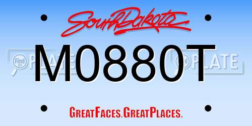 M0880T South Dakota License Plate