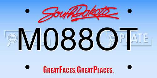 M088OT South Dakota License Plate