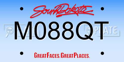 M088QT South Dakota License Plate