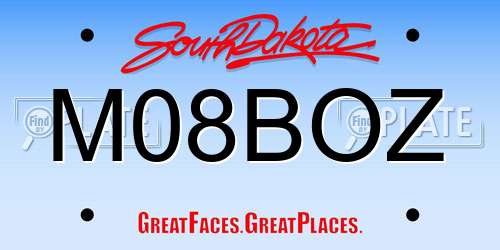 M08BOZ South Dakota License Plate