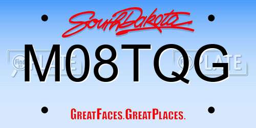 M08TQG South Dakota License Plate