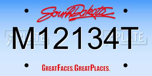 M12134T South Dakota License Plate