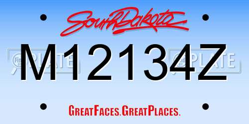 M12134Z South Dakota License Plate