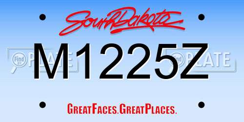 M1225Z South Dakota License Plate