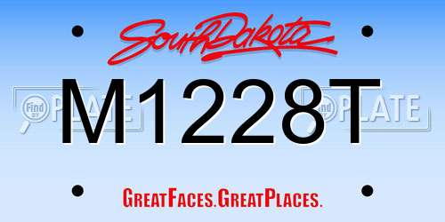 M1228T South Dakota License Plate