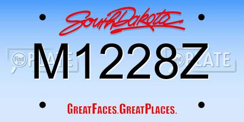 M1228Z South Dakota License Plate