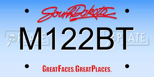 M122BT South Dakota License Plate