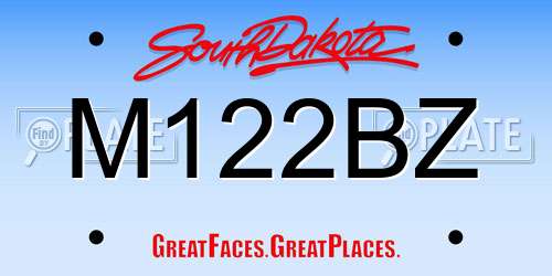 M122BZ South Dakota License Plate