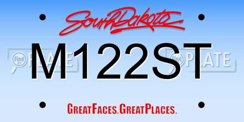 M122ST South Dakota License Plate