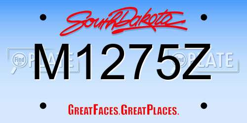 M1275Z South Dakota License Plate