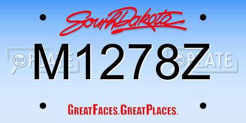 M1278Z South Dakota License Plate