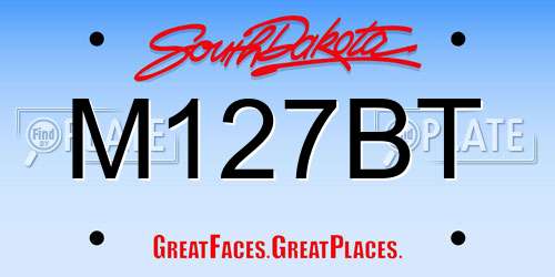 M127BT South Dakota License Plate