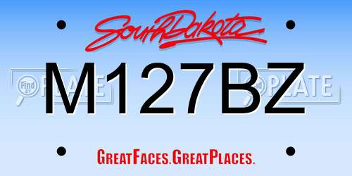 M127BZ South Dakota License Plate