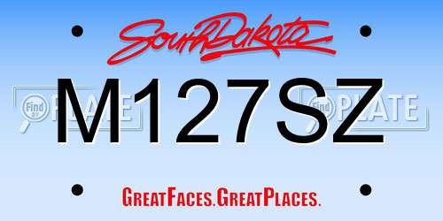 M127SZ South Dakota License Plate