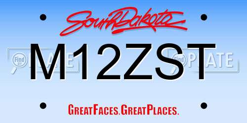 M12ZST South Dakota License Plate