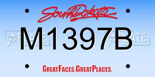 M1397B South Dakota License Plate