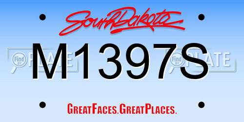 M1397S South Dakota License Plate