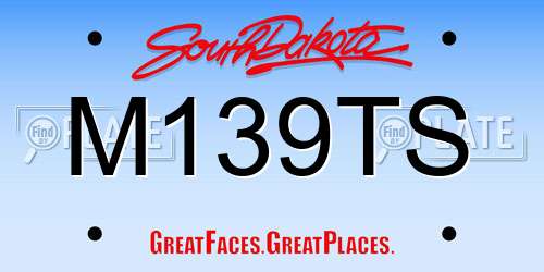 M139TS South Dakota License Plate