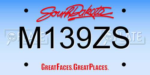 M139ZS South Dakota License Plate