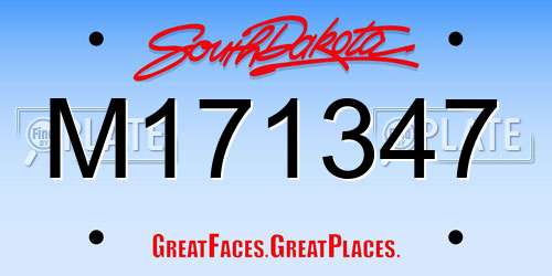 M171347 South Dakota License Plate