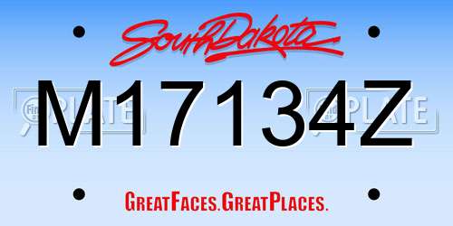 M17134Z South Dakota License Plate