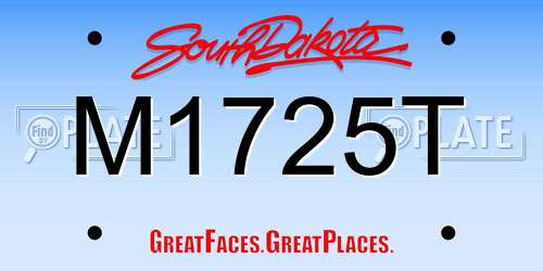 M1725T South Dakota License Plate