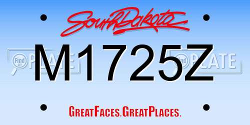 M1725Z South Dakota License Plate