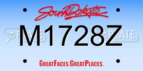 M1728Z South Dakota License Plate