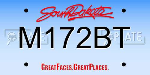 M172BT South Dakota License Plate