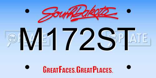M172ST South Dakota License Plate