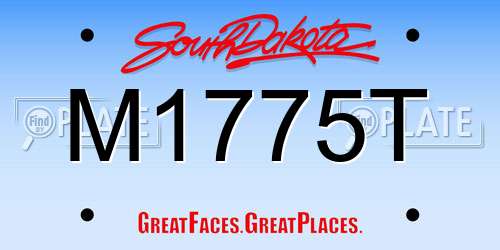 M1775T South Dakota License Plate