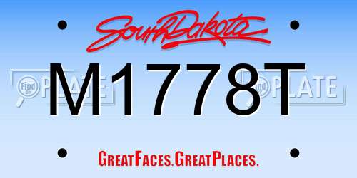 M1778T South Dakota License Plate