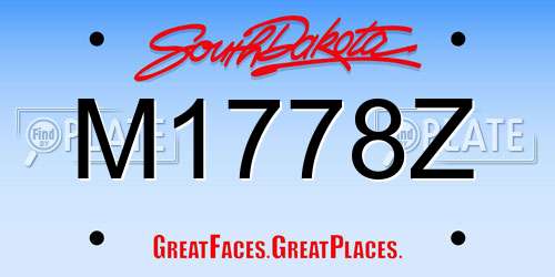 M1778Z South Dakota License Plate