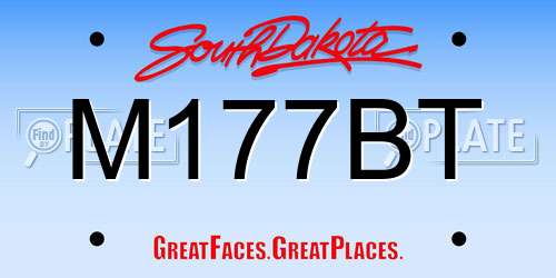 M177BT South Dakota License Plate