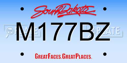 M177BZ South Dakota License Plate