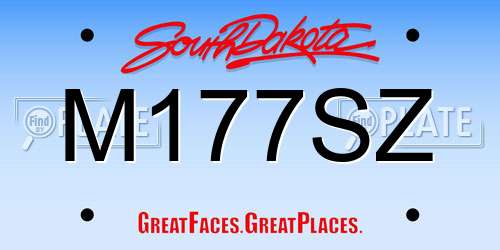 M177SZ South Dakota License Plate