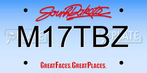 M17TBZ South Dakota License Plate