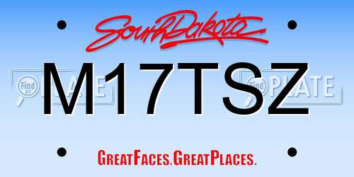 M17TSZ South Dakota License Plate